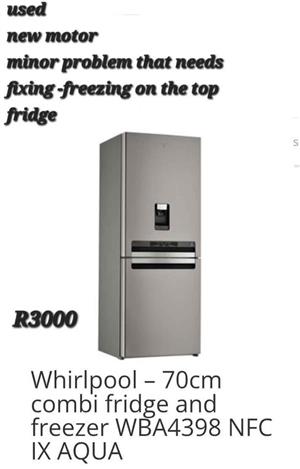 Whirpool combi fridge and freezer