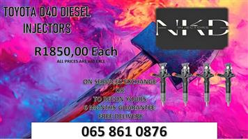 TOYOTA D4D DIESEL INJECTORS FOR SALE OR SAME DAY RECON