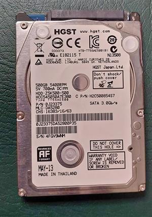 500Gig Laptop ultra thin hard drive