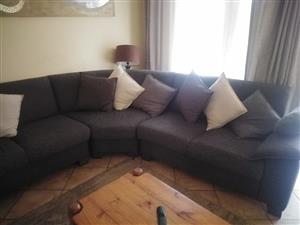 GREY FABRIC L SHAPE LOUNGE SET FOR SALE