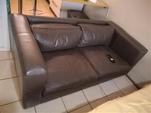 BROWN PURE LEATHER COUCH FOR SALE