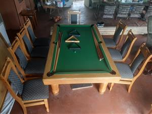 Pool /dining table with chairs