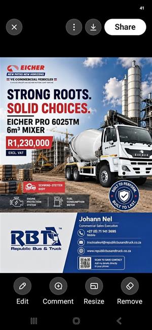 NEW EICHER PRO 6025 Mixer Truck