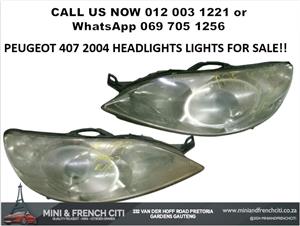 PEUGEOT 407 2004 LEFT AND RIGHT HEADLIGHTS FOR SALE – REPLACEMENT PARTS