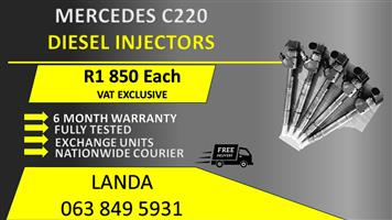 MERCEDES C220 DIESEL INJECTORS FOR SALE OR RECON WITH 6 MONTH WARRANTY 