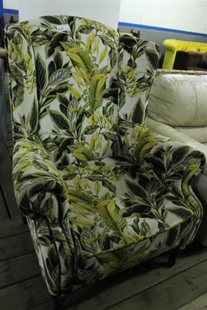 (S067440A) GREEN WINGBACK CHAIR