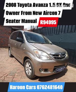 2008 Toyota Avanza 1.5 SX aircon one owner 7 Seater
