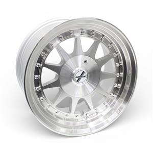 17″ ZAR-FY25 4/100 & 4/114 Polished Silver With Rivets Alloy Wheels