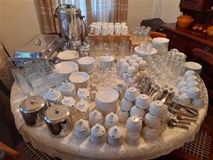 Continental Crockery, Glassware and Stainless Steel Cutlery for Sale