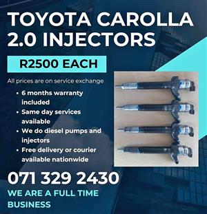 TOYOTA CARROLA 2.0 INJECTORS FOR SALE WITH WARRANTY