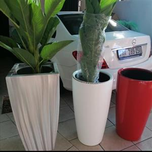 Pots and artificial plants 
