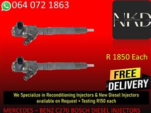 MERCEDES C270 BOSCH DIESEL INJECTORS FOR SALE