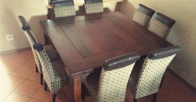 8 Seater Dolfwood Diningroom Table with 8 chairs