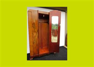 Large Vintage Single Door Walnut Veneered Wardrobe Sku 402