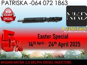 NISSAN MICRA 1,5 DIESEL INJECTORS FOR SALE EASTER WEEK SPECIALS 