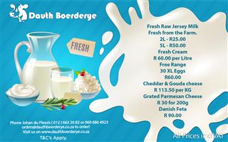 All Dairy products from Dauth Boerderye