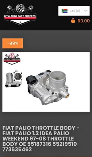 Fiat Palio Throttle Body -Fiat Palio 1.2 Idea Palio Weekend 97-08 Throttle Body OE 55187316 55219510