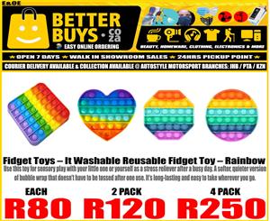 Fidget Toys – Pop It Washable Reusable Fidget Toy – Rainbow