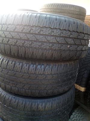 Set of 4 Bridgestone Dueler AT tyres 265/65/17 2x80% 2x70%