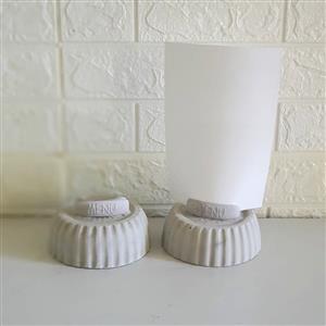 CEMENT MENU STANDS FOR SALE - SET OF 10
