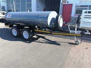 2000L DOUBLE AXLE BRAKED 14" MILD STEEL DIESEL TANKER
