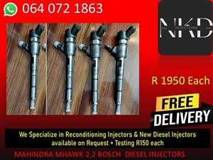 DIESEL INJECTORS FOR MAHINDRA MHAWK 2,2 BOSCH DIESEL INJECTORS FOR SALE