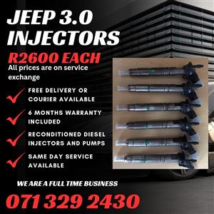 JEEP 3.0 INJECTORS FOR SALE WITH WARRANTY INCLUDED 
