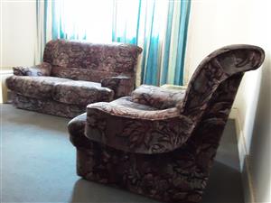 Two Piece Lounge Suite and Two Side Tables.