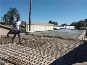 Raft foundations,  Concrete slabs and Building