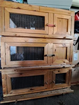 Wooden 3 storey rabbit cage