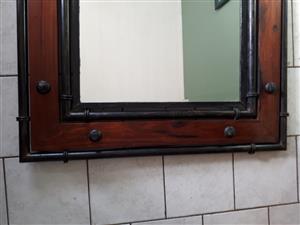 Railway sleeper wood mirror