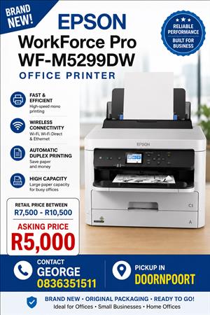 Brand new Printer. Epson WorkForce Pro WF-M5299DW