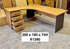 OFFICE LSHAPE DESK WITH DRAWERS