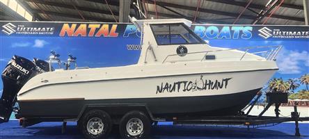 COBRA CAT 700 CABIN ON TRAILER 2 X 150 HP SUZUKI 4 STROKES 