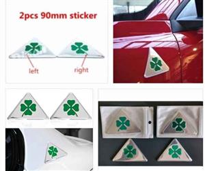 A-lfa R-omeo Triangle clover leaf side fender wing badges stickers