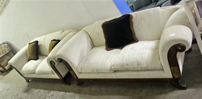 2 PIECE WHITE LOUNGE SUITE S064281