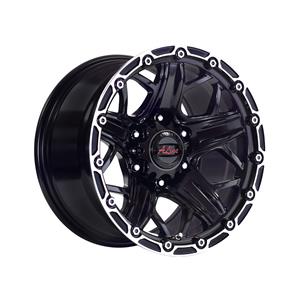 15″ A-Line Blaze 6/139 Satin Black Machine Edge Alloy Wheels