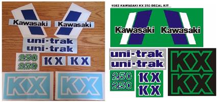 1982 Kawasaki KX 250 decals graphics / vinyl cut sticker / seat paint stencil set
