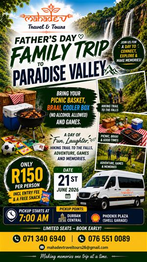 Mahadev Travel And Tours- Fathers Day at Paradise Valley, Free Entry, 21 June 26