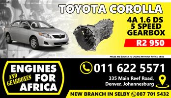 Used Toyota Corolla 4A 1.6 DS 5Speed Gearbox FOR SALE