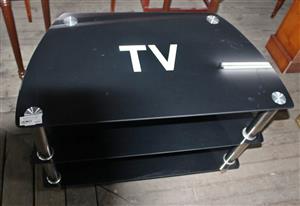 BLACK GLASS TV STAND S065089A