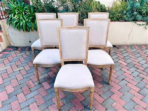 6 solid beechwood dinning chairs