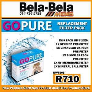 New Product! Go Pure Replacement Filter Pack ONLY Midas Bela Bela!