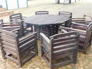 8 seater VERY SOLID AND HEAVY table and chairs. 