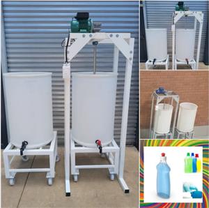 “Stainless steel power – detergent mixing machine with full backup.”