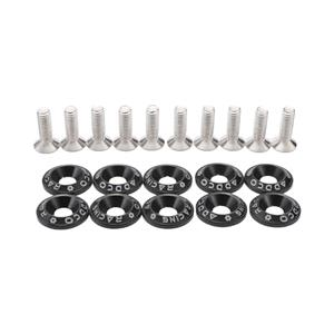 Addco Racing 10PC M6 CNC Billet Aluminum Bolt Dress Up Kit (Black)