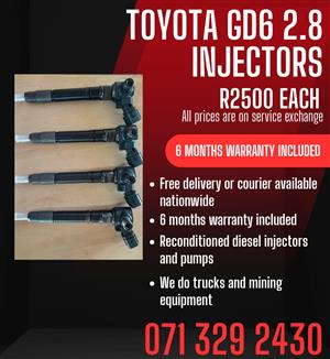 TOYOTA GD6 2.8 INJECTORS FOR SALE WITH WARRANTY 