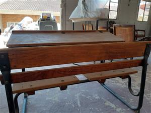 Vintage double school desk.
