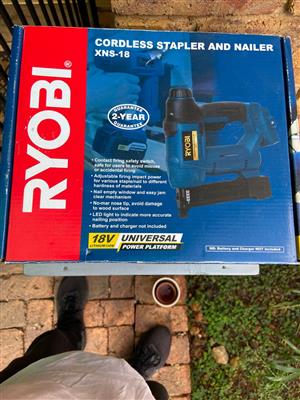 Ryobi cordless nailgun, staple gun.