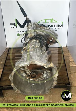 2016 TOYOTA HILUX GD6 2.8 4X4 6 SPEED GEARBOX - MV0906